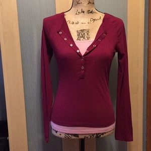 2-tone pink layered shirt